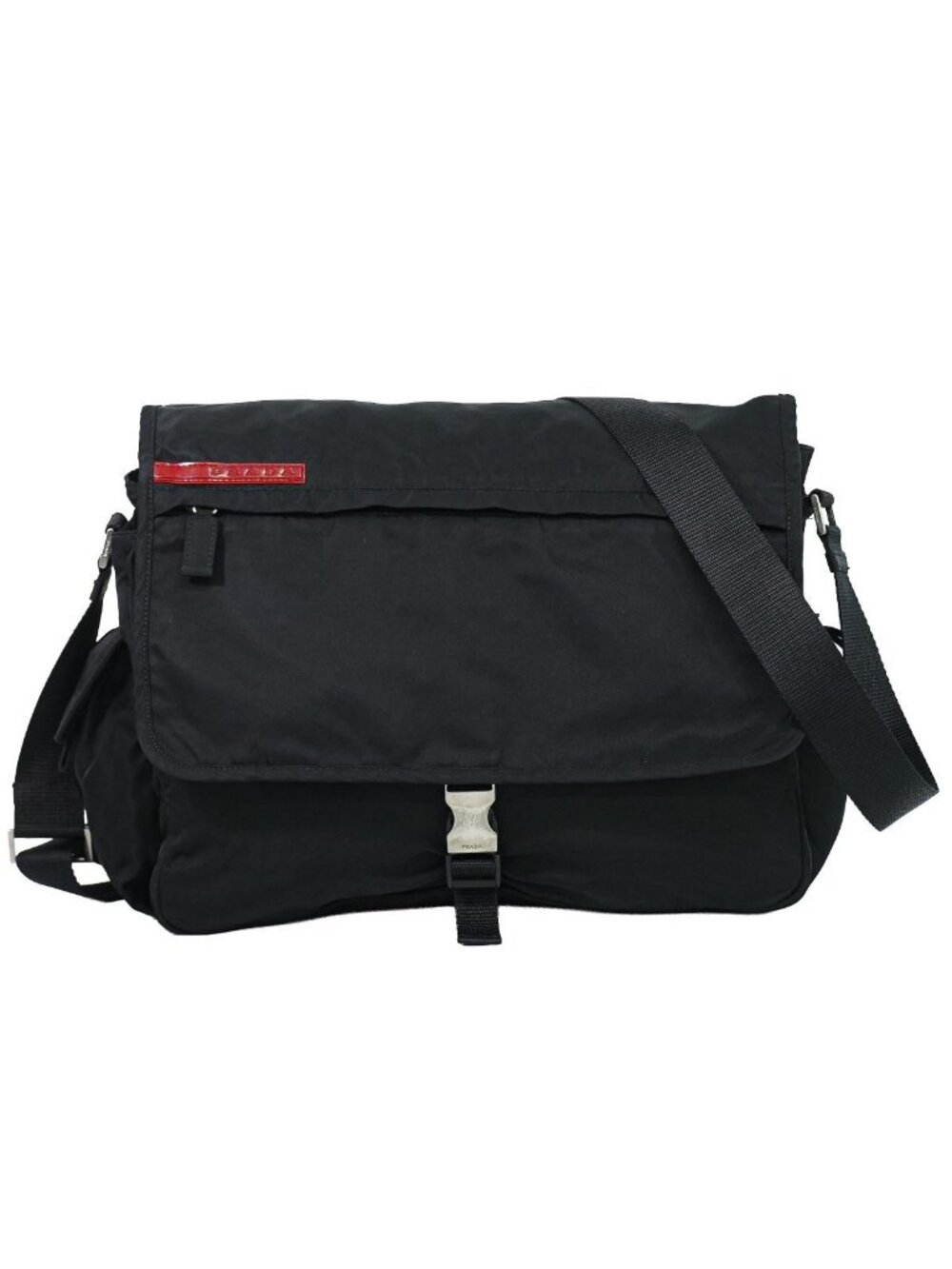 Prada Sports Line Shoulder Bag Pochette Nylon Black